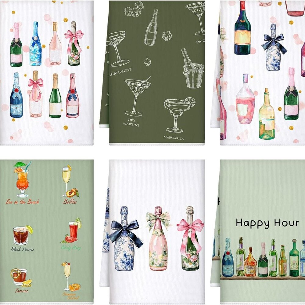 6 pc Bar Towels for Bar Cookouts Outdoor Grilling Home Patio‎